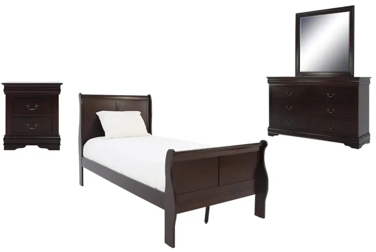 LOUIS PHILIP CHERRY TWIN BEDROOM SET