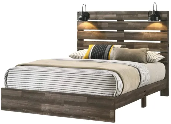 ARIANNA BROWN KING BED WITH LIGHTS