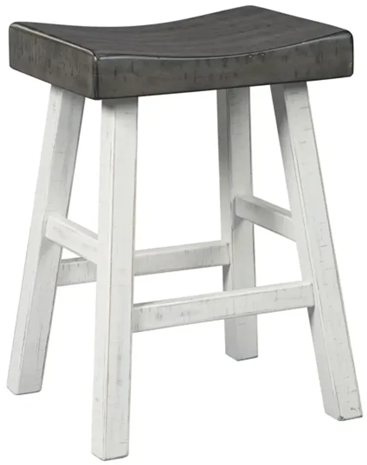 GLOSCO WHITE/BROWN 24"STOOL