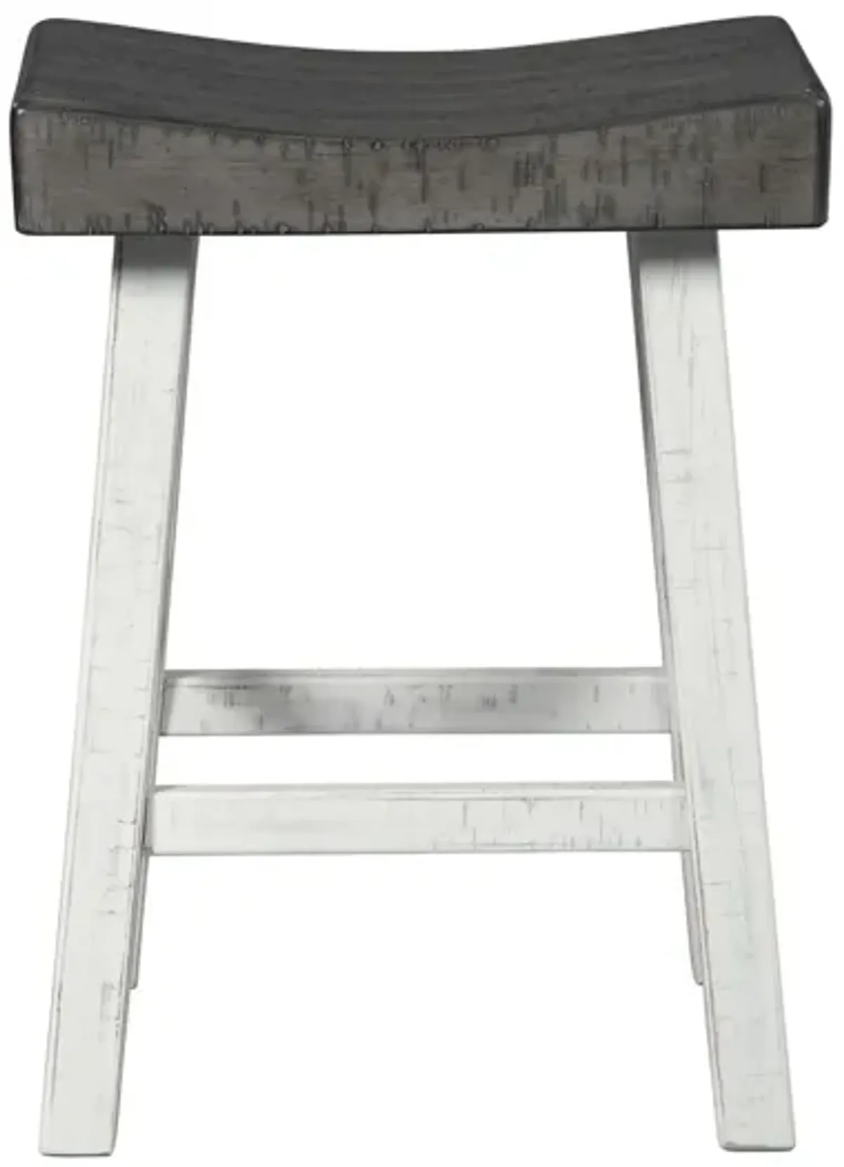 GLOSCO WHITE/BROWN 24"STOOL