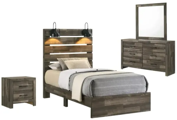 ARIANNA BROWN TWIN BEDROOM WITH LIGHTS