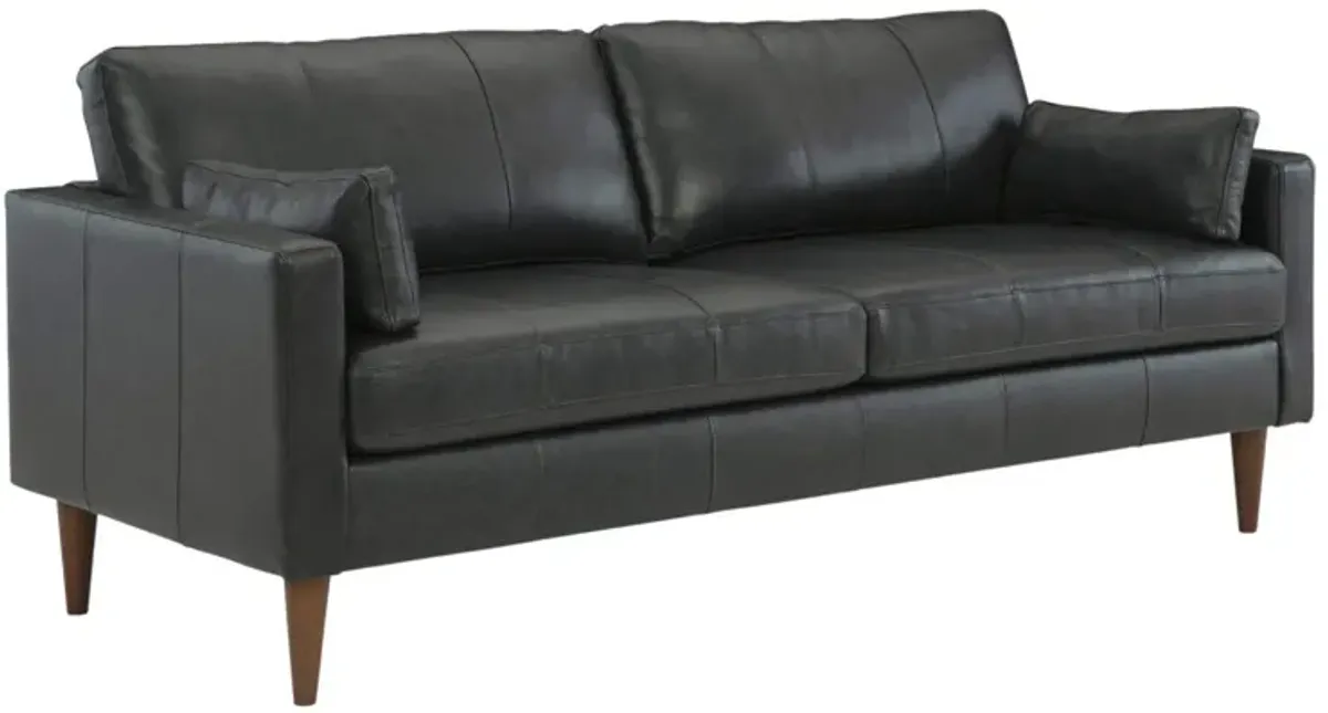 TRAFTON CHARCOAL LEATHER SOFA