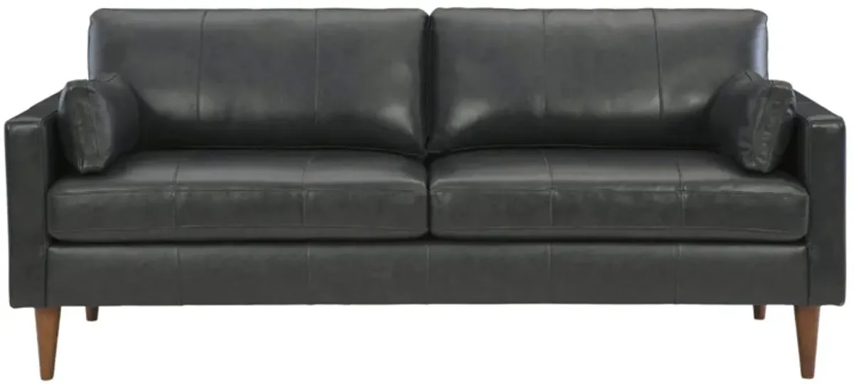 TRAFTON CHARCOAL LEATHER SOFA