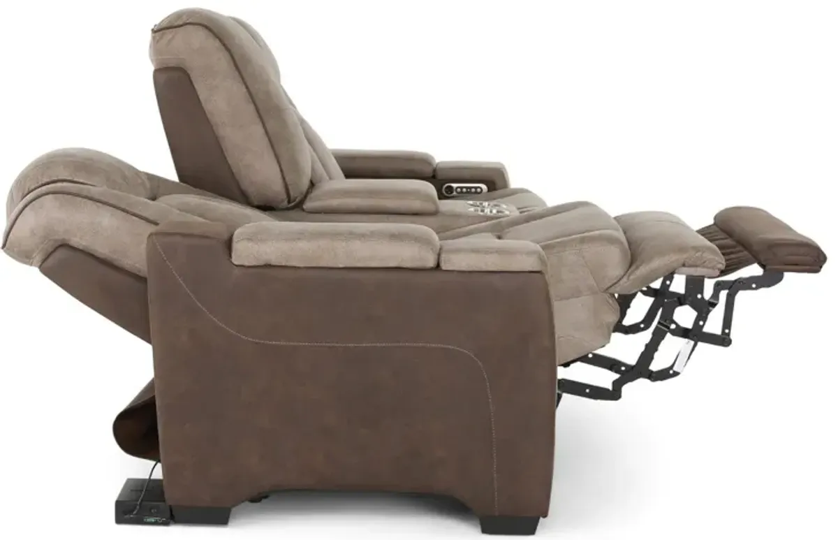 LANTANA ROCKY GREY/BROWN 2P POWER LOVESEAT