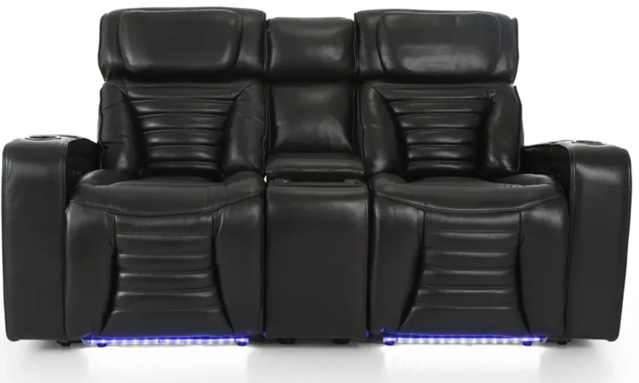 CALLIX BLACKBERRY LEATHER P2 POWER LOVESEAT WITH CONSOLE AND LIGHTS ...