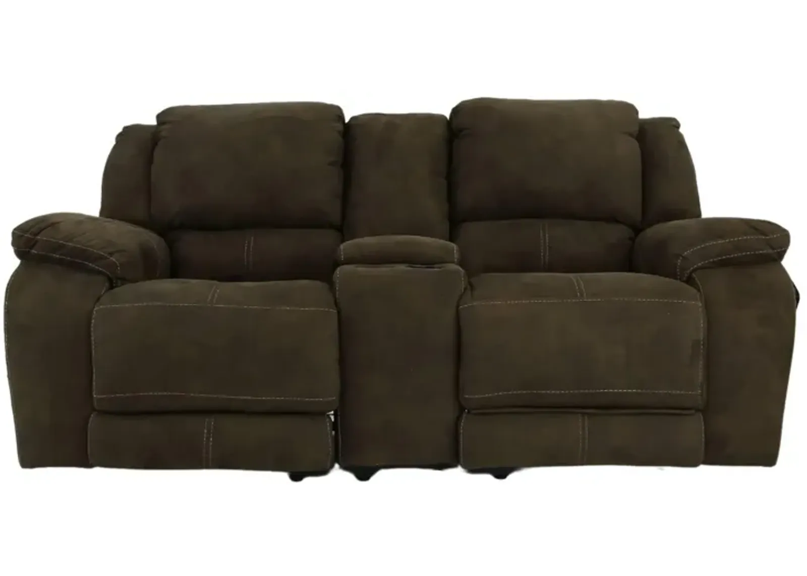 RYLEN MOCHA 3P POWER CONSOLE LOVESEAT