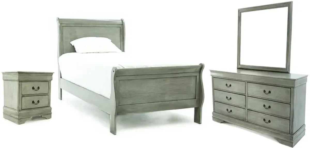 LOUIS PHILIP GREY TWIN BEDROOM SET