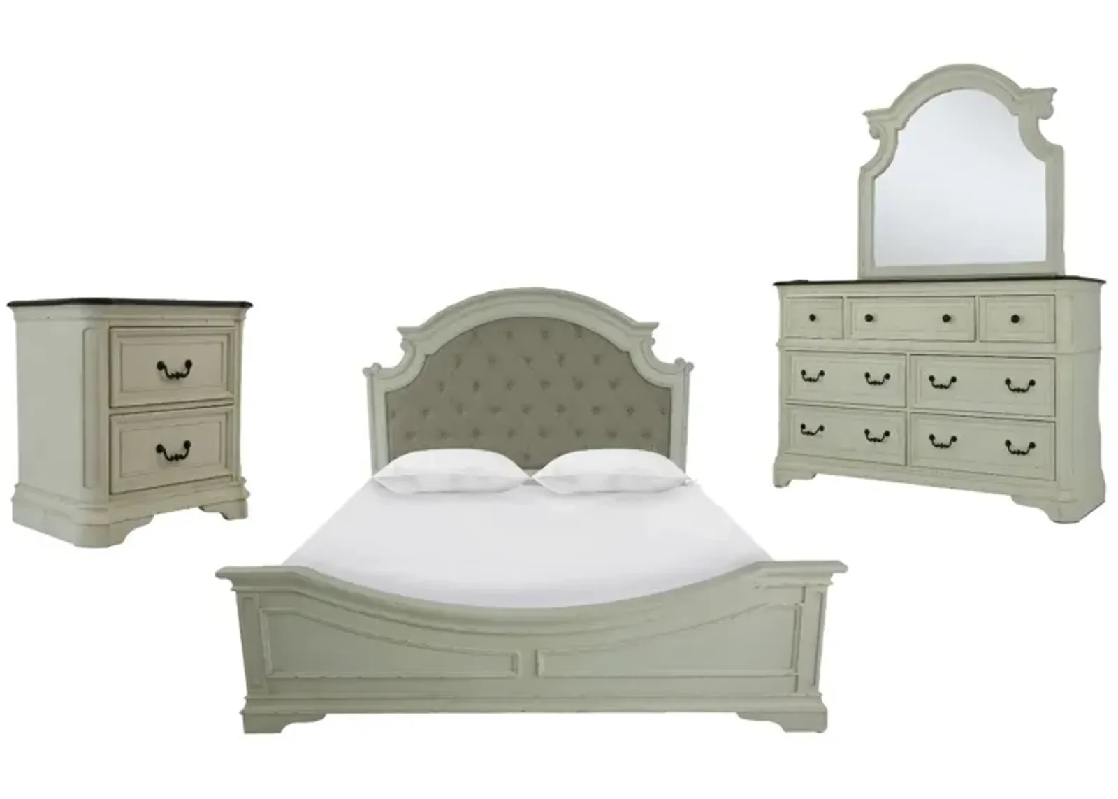 HAVEN WHITE QUEEN UPHOLSTERED BEDROOM