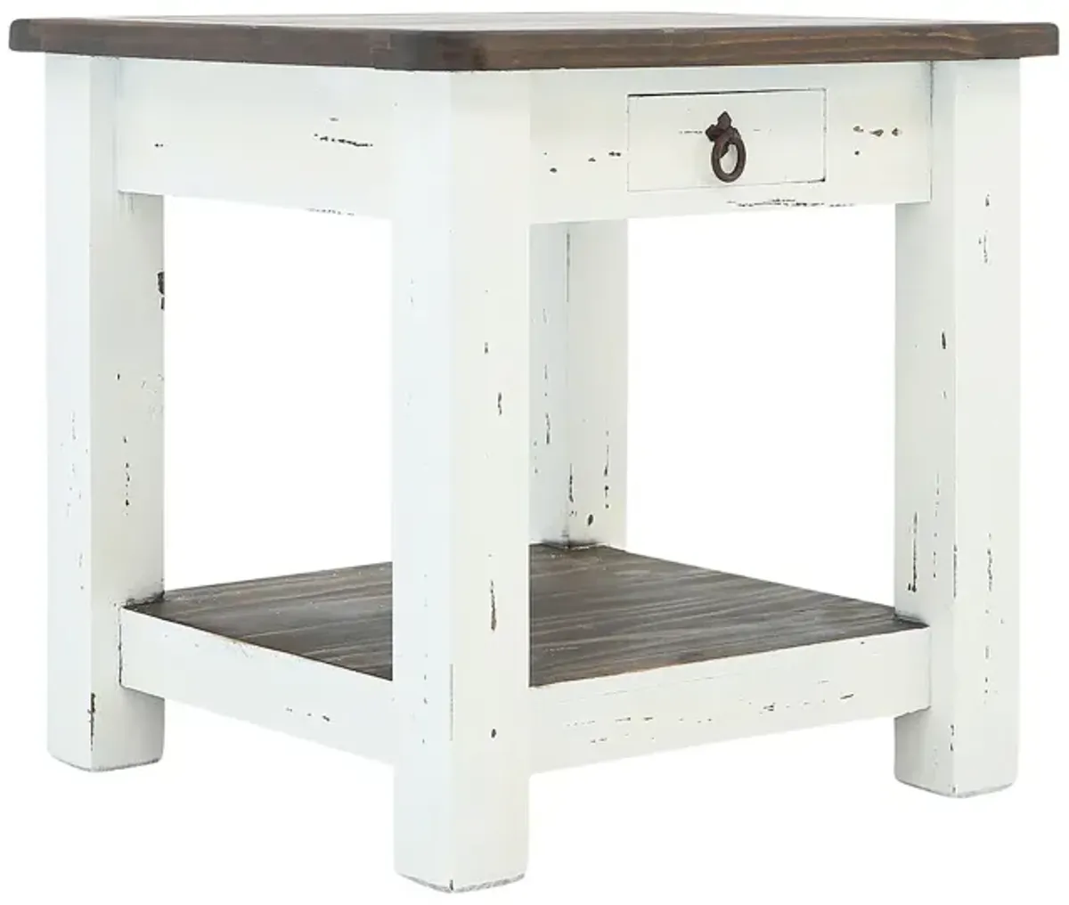 LAWMAN WHITE ACCENT TABLE