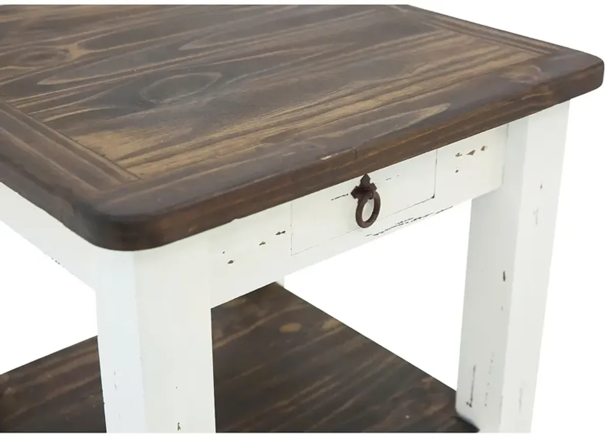 LAWMAN WHITE ACCENT TABLE