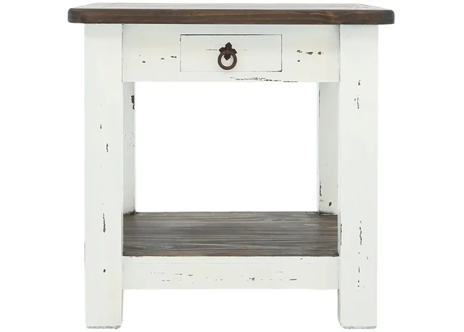 LAWMAN WHITE ACCENT TABLE