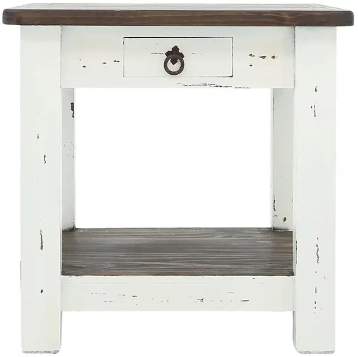 LAWMAN WHITE ACCENT TABLE