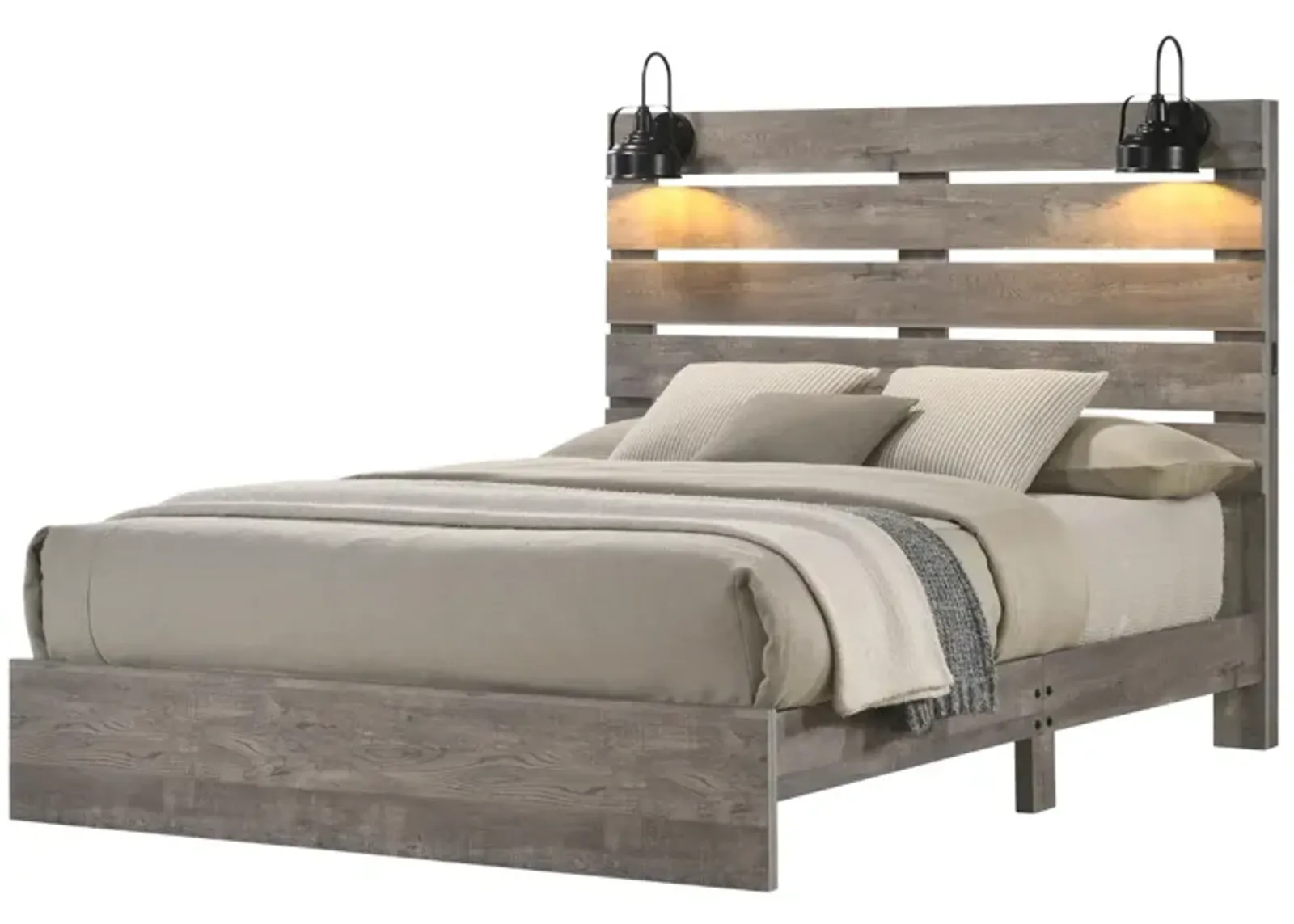 ARIANNA GREY FULL BED WITH LIGHTS