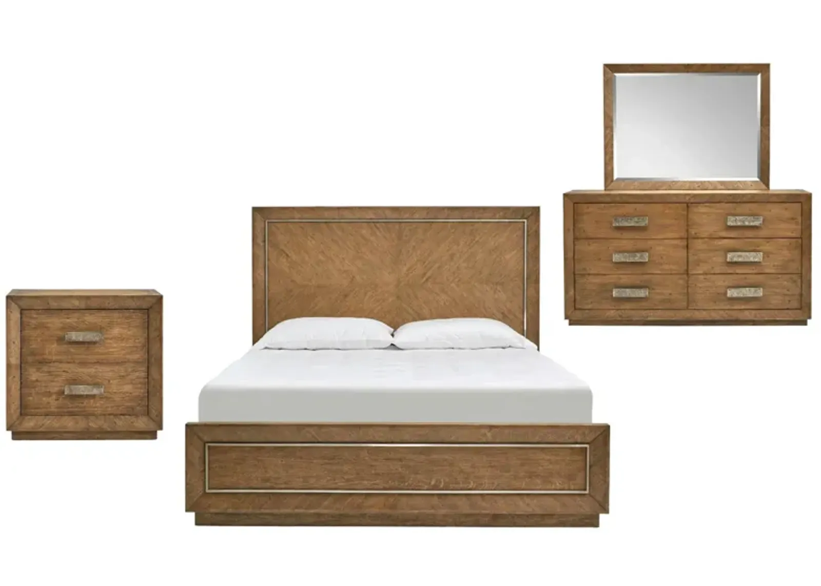 AMHERST LIGHT OAK QUEEN PANEL BEDROOM