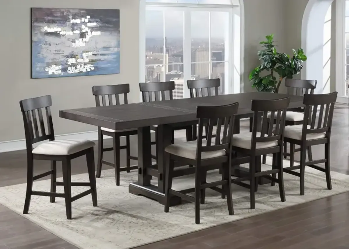 NAPA DARK 9 PIECE COUNTER HEIGHT DINING SET