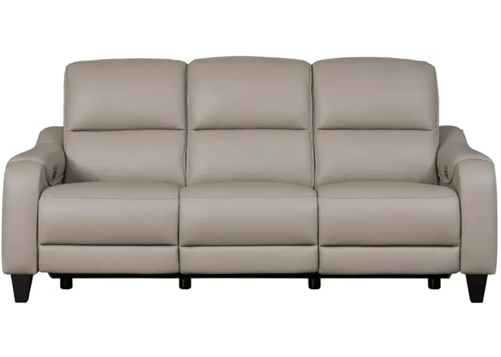 MERCOMATIC GRAY LEATHER 2P POWER RECLINING SOFA