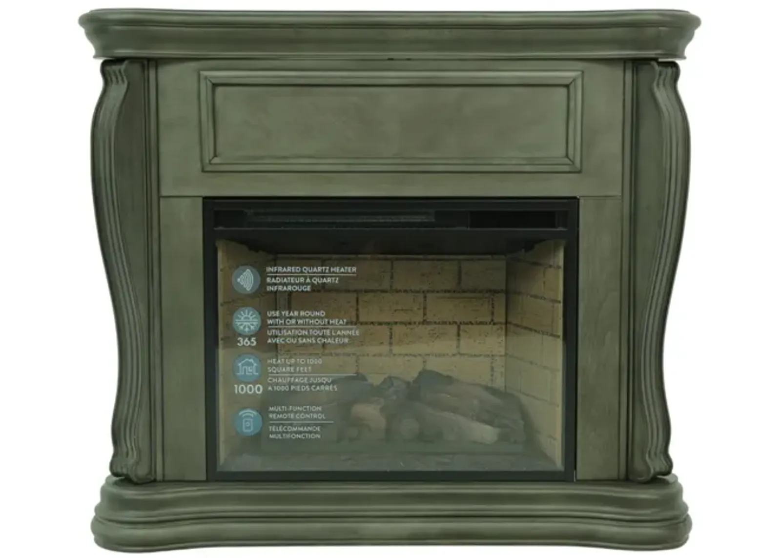 JAYDEN GRAY FIREPLACE WITH INSERT