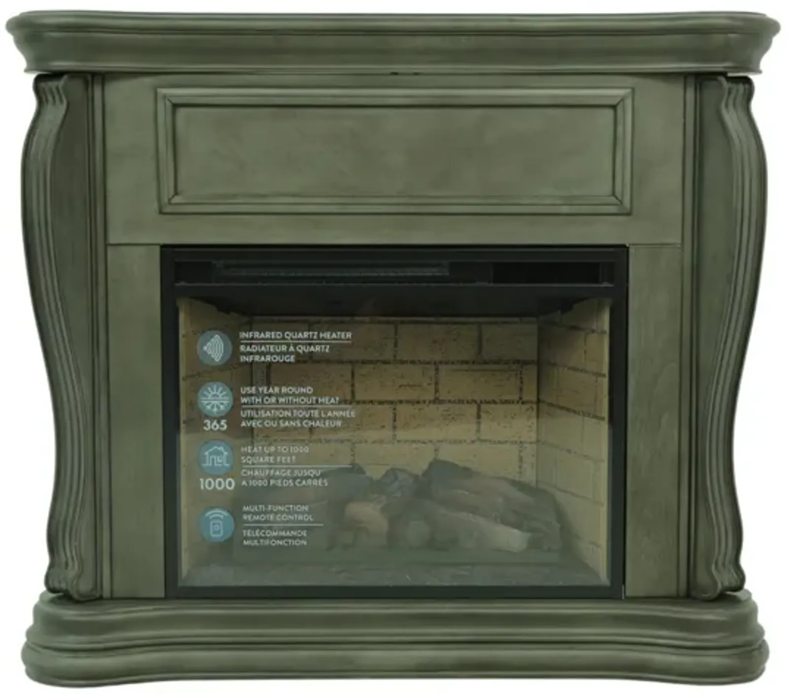 JAYDEN GRAY FIREPLACE WITH INSERT