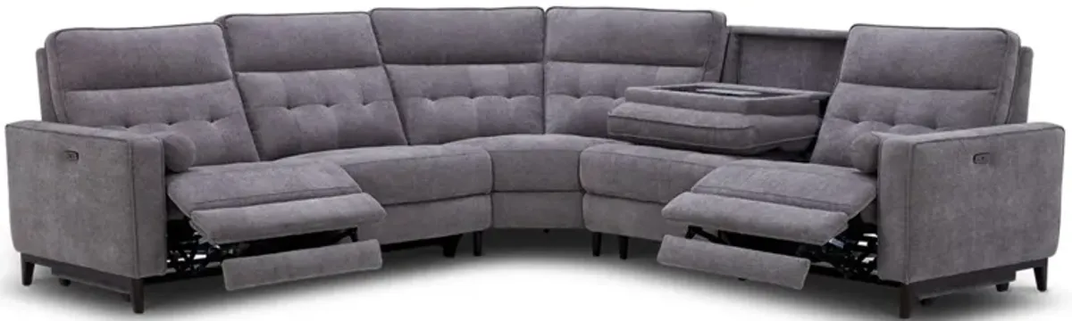 ELLIOT PEWTER 5 PIECE POWER SECTIONAL