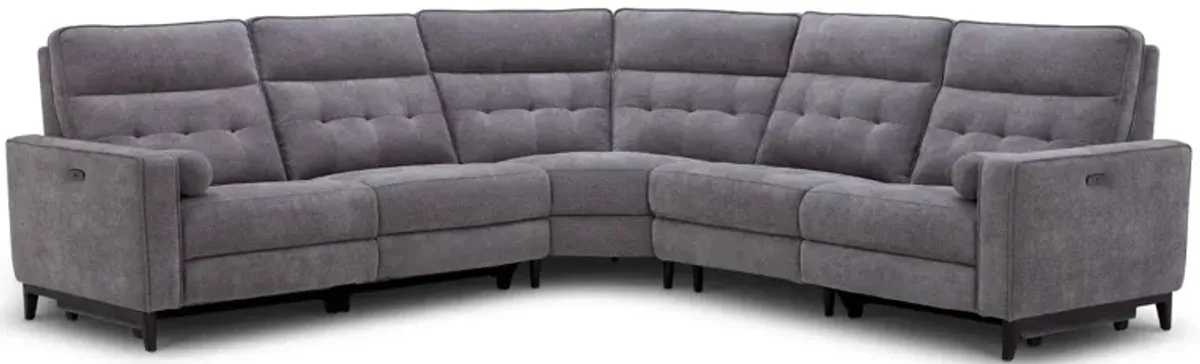 ELLIOT PEWTER 5 PIECE POWER SECTIONAL