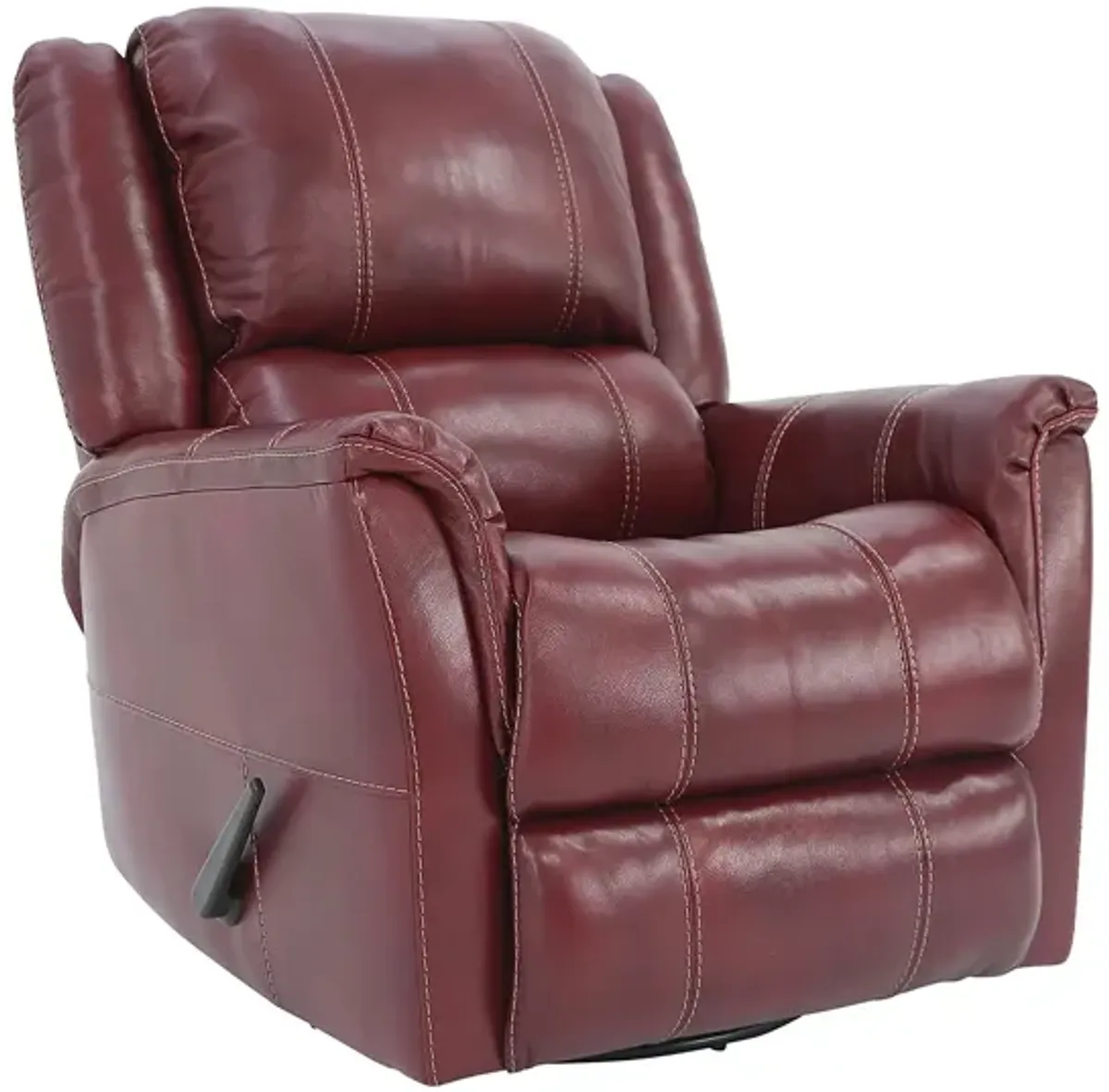 BRYCE RED LEATHER SWIVEL GLIDER RECLINER