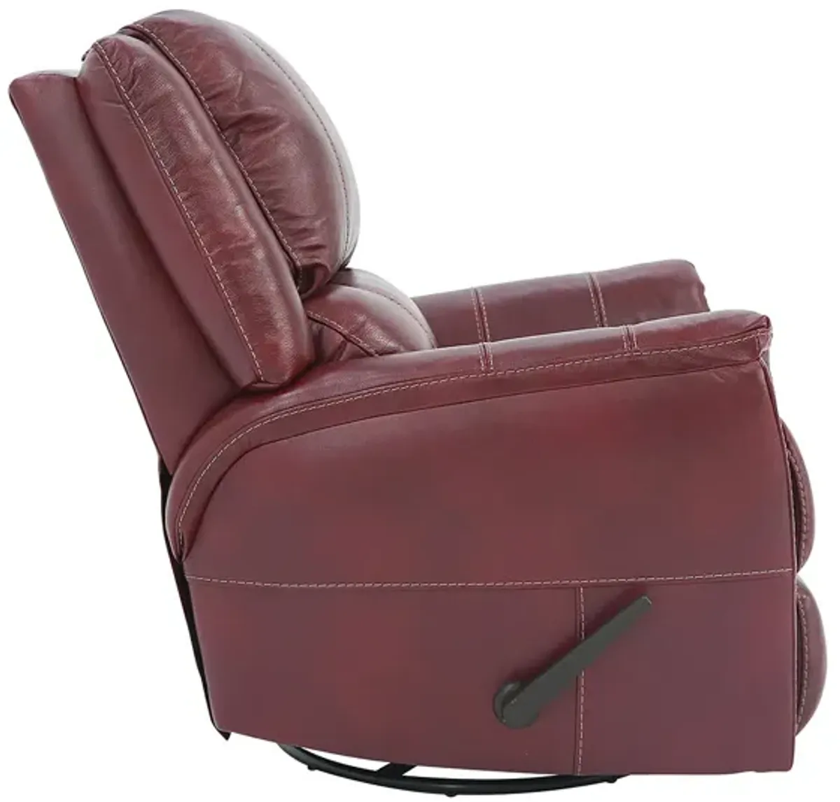 BRYCE RED LEATHER SWIVEL GLIDER RECLINER