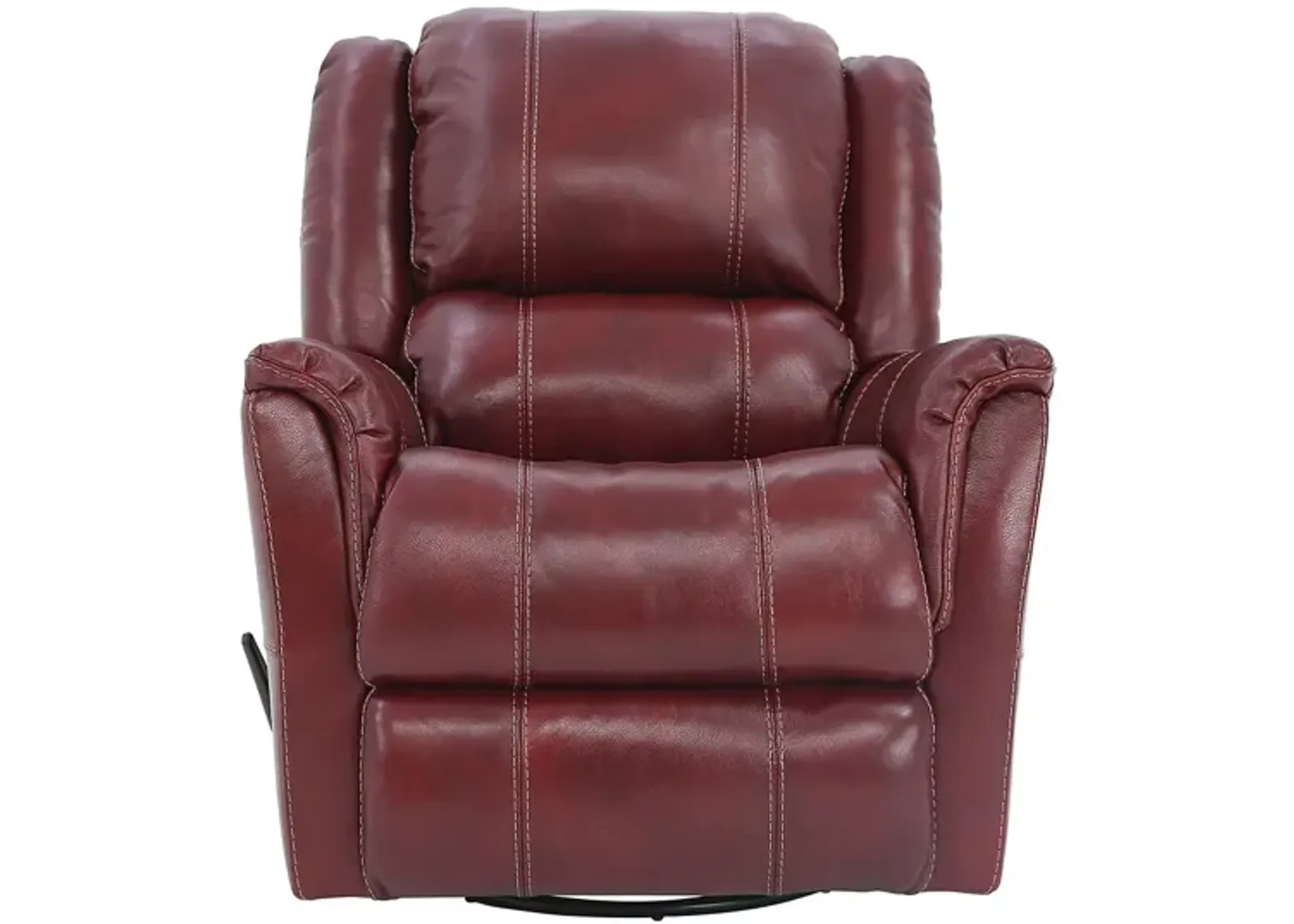 BRYCE RED LEATHER SWIVEL GLIDER RECLINER