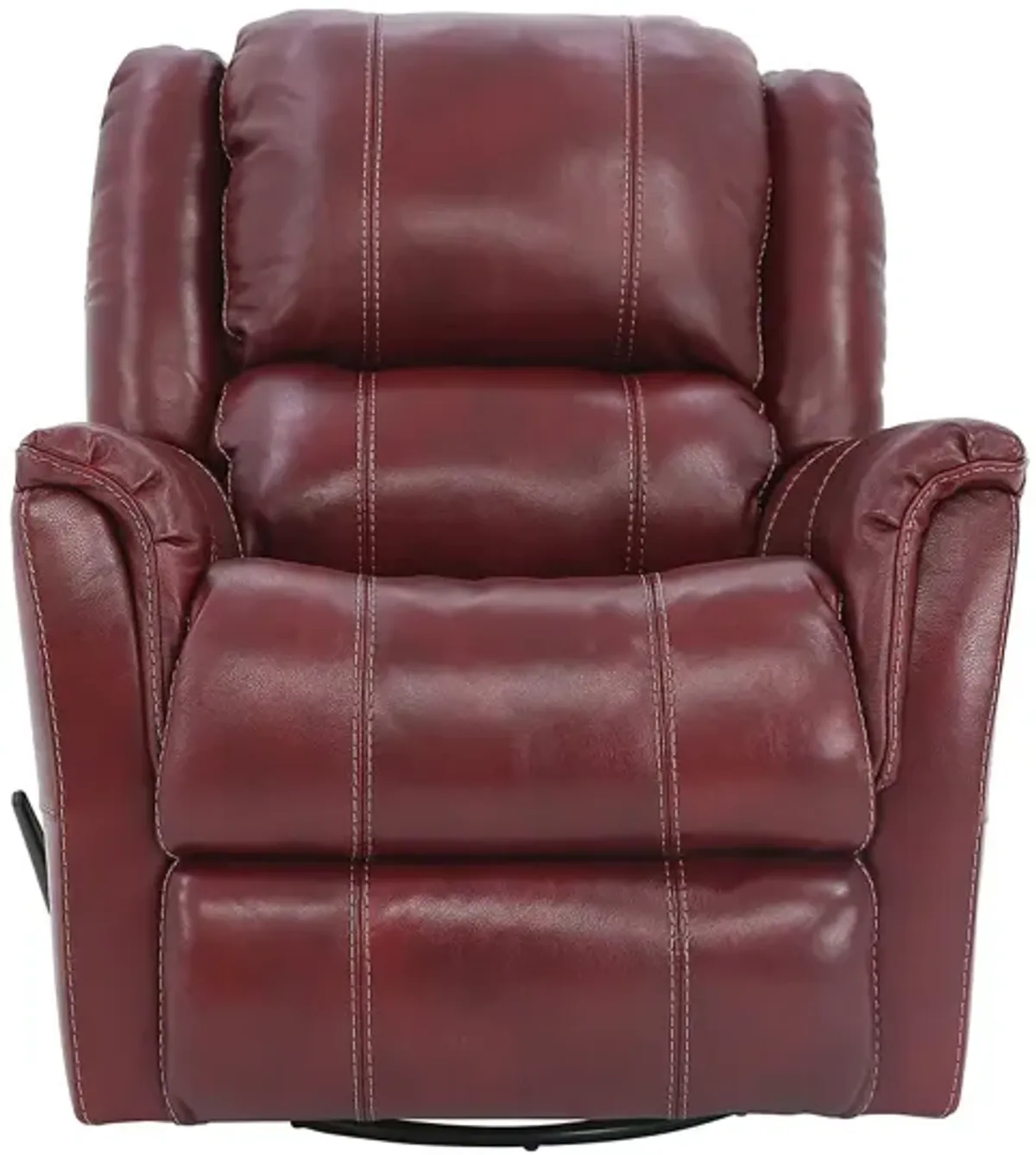 BRYCE RED LEATHER SWIVEL GLIDER RECLINER