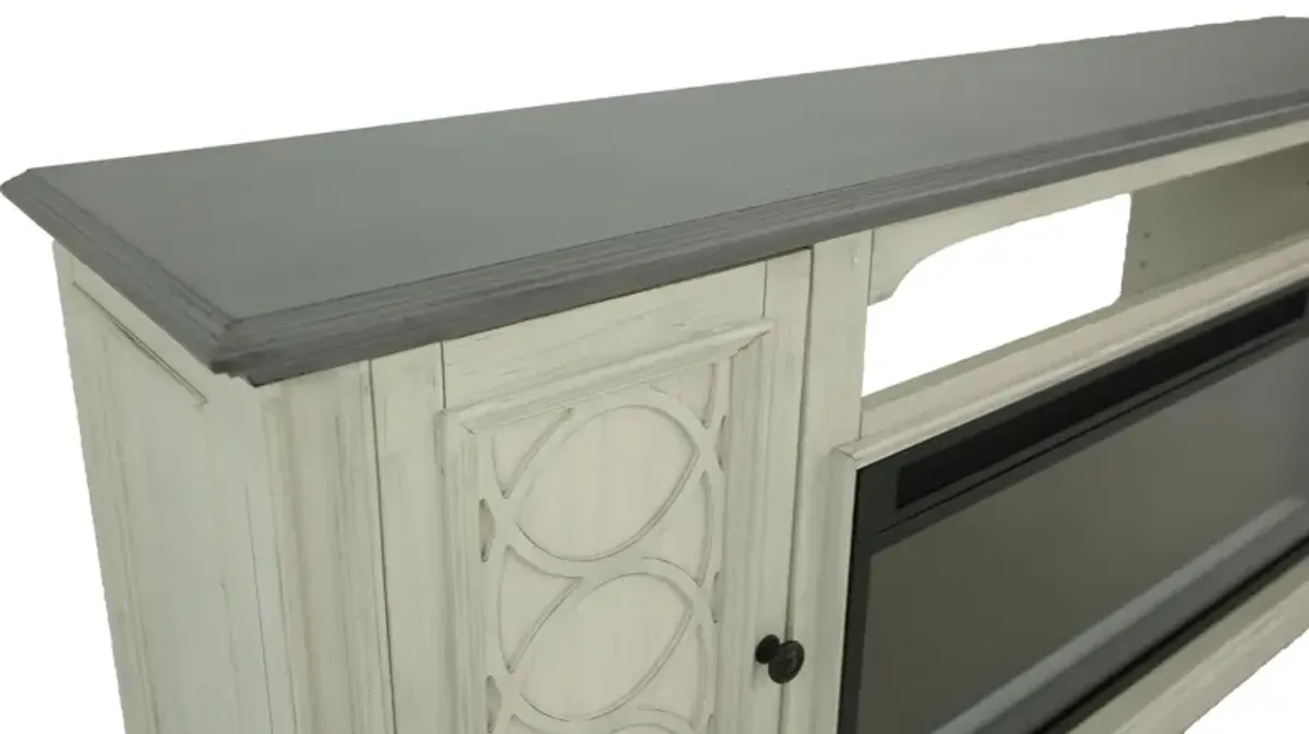 MONTGOMERY WHITE/GREY FIREPLACE CONSOLE