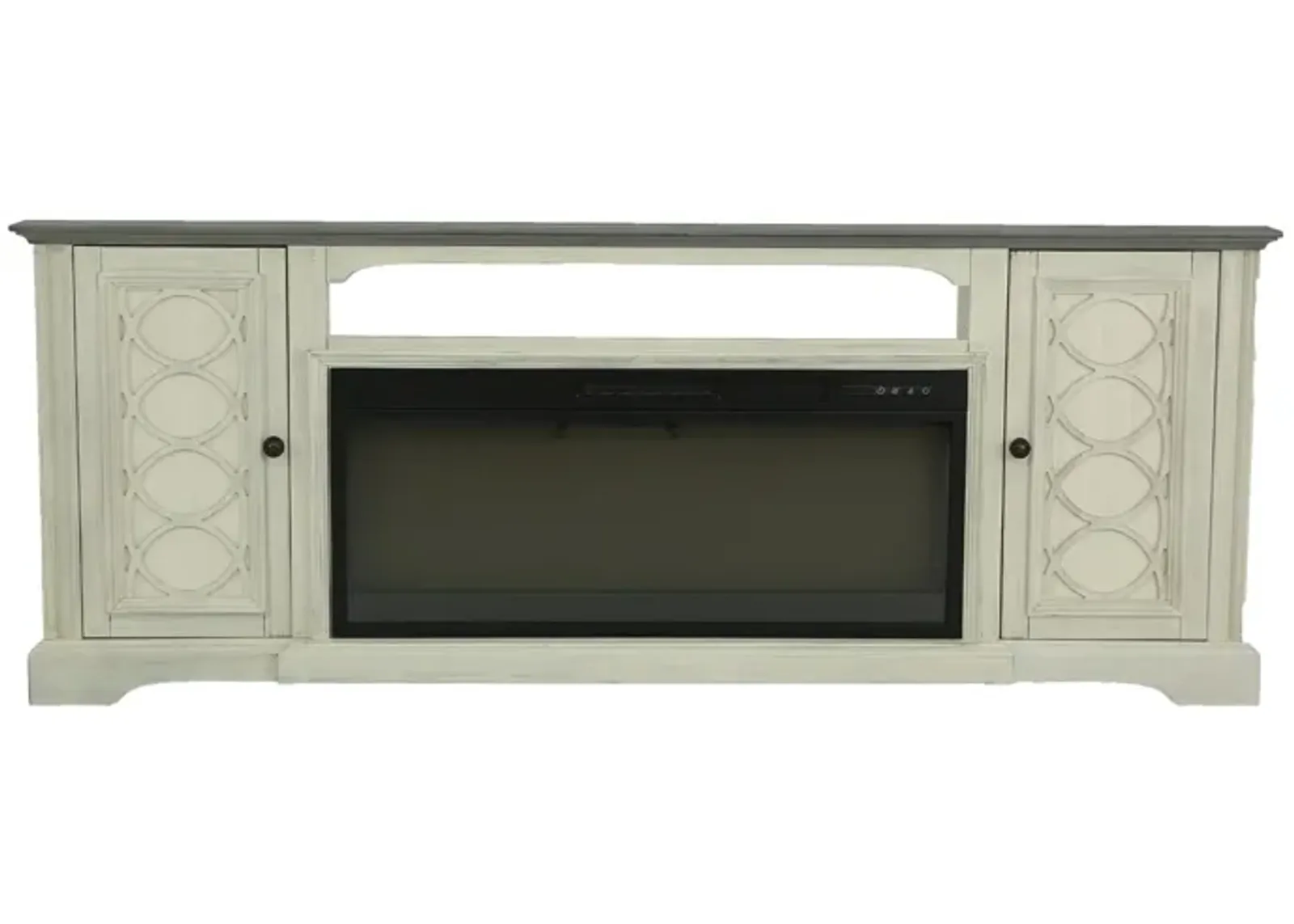 MONTGOMERY WHITE/GREY FIREPLACE CONSOLE