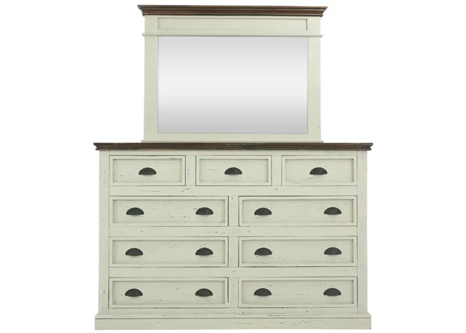 FIFTH AVENUE TWO TONE DRESSER & MIRROR