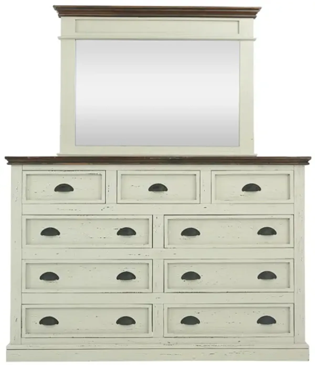 FIFTH AVENUE TWO TONE DRESSER & MIRROR