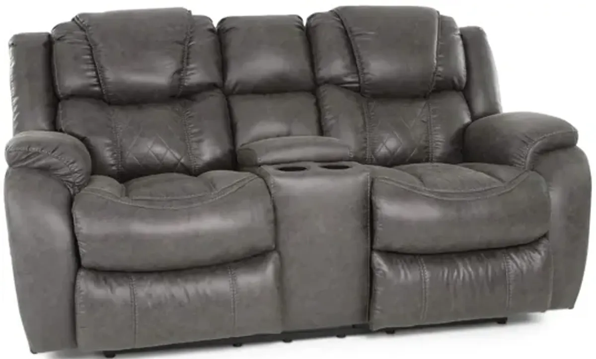 CASON STEEL RECLINING LOVESEAT WITH CONSOLE