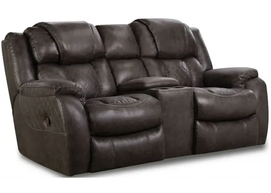 CASON STEEL RECLINING LOVESEAT WITH CONSOLE