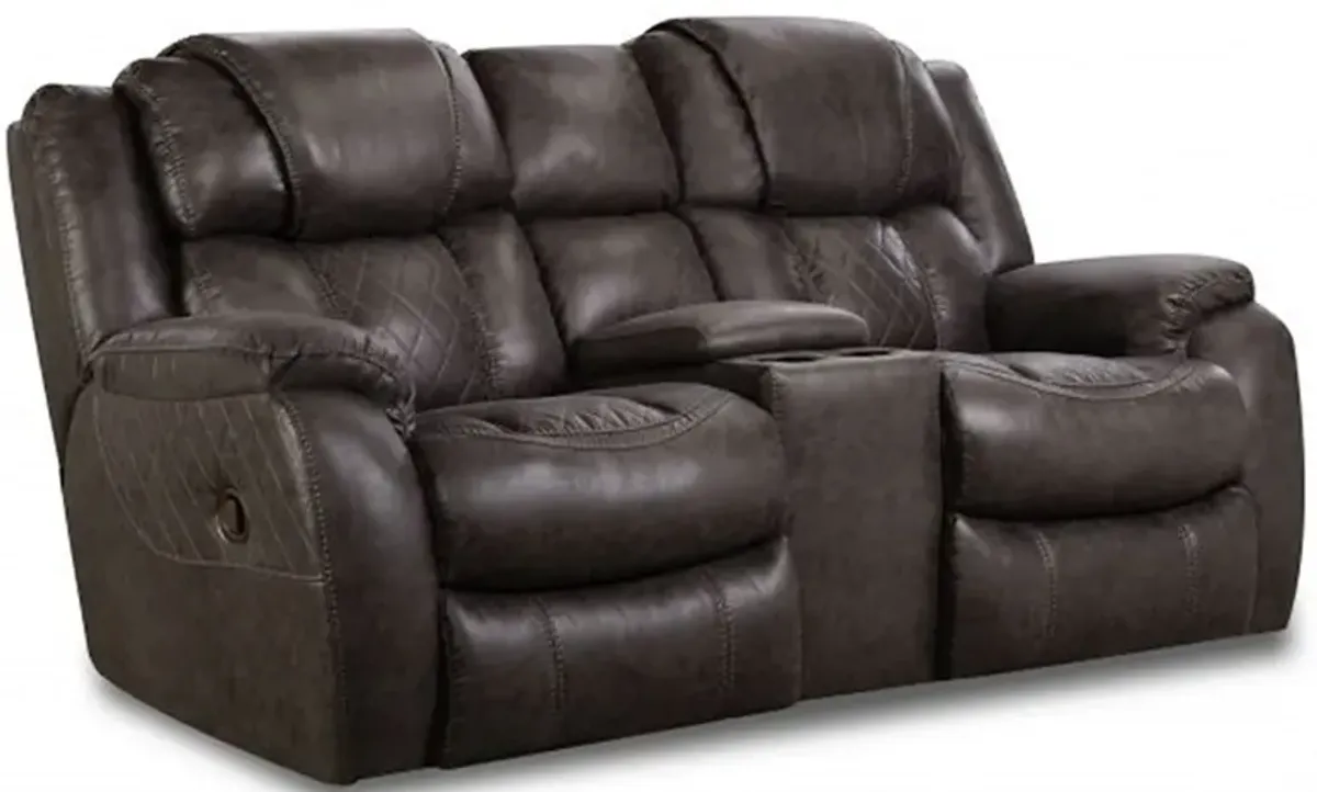 CASON STEEL RECLINING LOVESEAT WITH CONSOLE