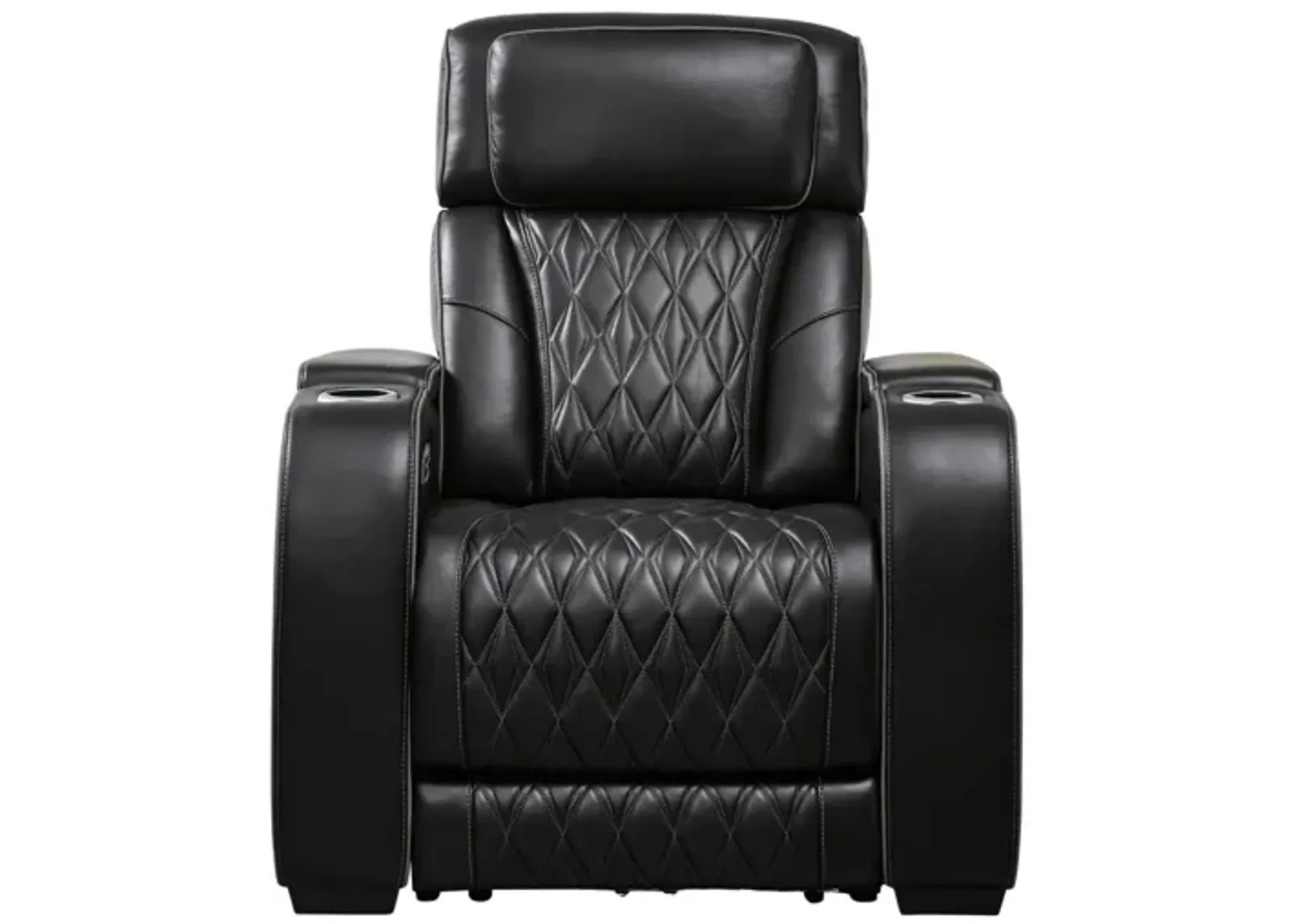 BOYINGTON BLACK P3 POWER RECLINER WITH MASSAGE, HEAT, AND LED LIGHTING