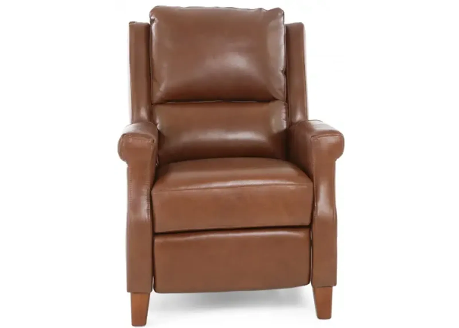 CARENTON CARAMEL LEATHER PUSH BACK RECLINER