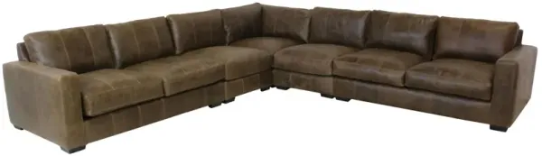 DAWKINS CHESTNUT LEATHER 4 PIECE SECTIONAL