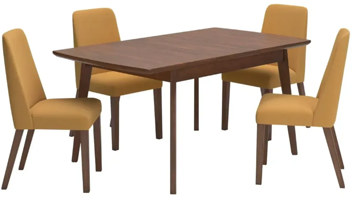 LYNCOTT MUSTARD 5 PIECE BUTTERFLY DINING SET