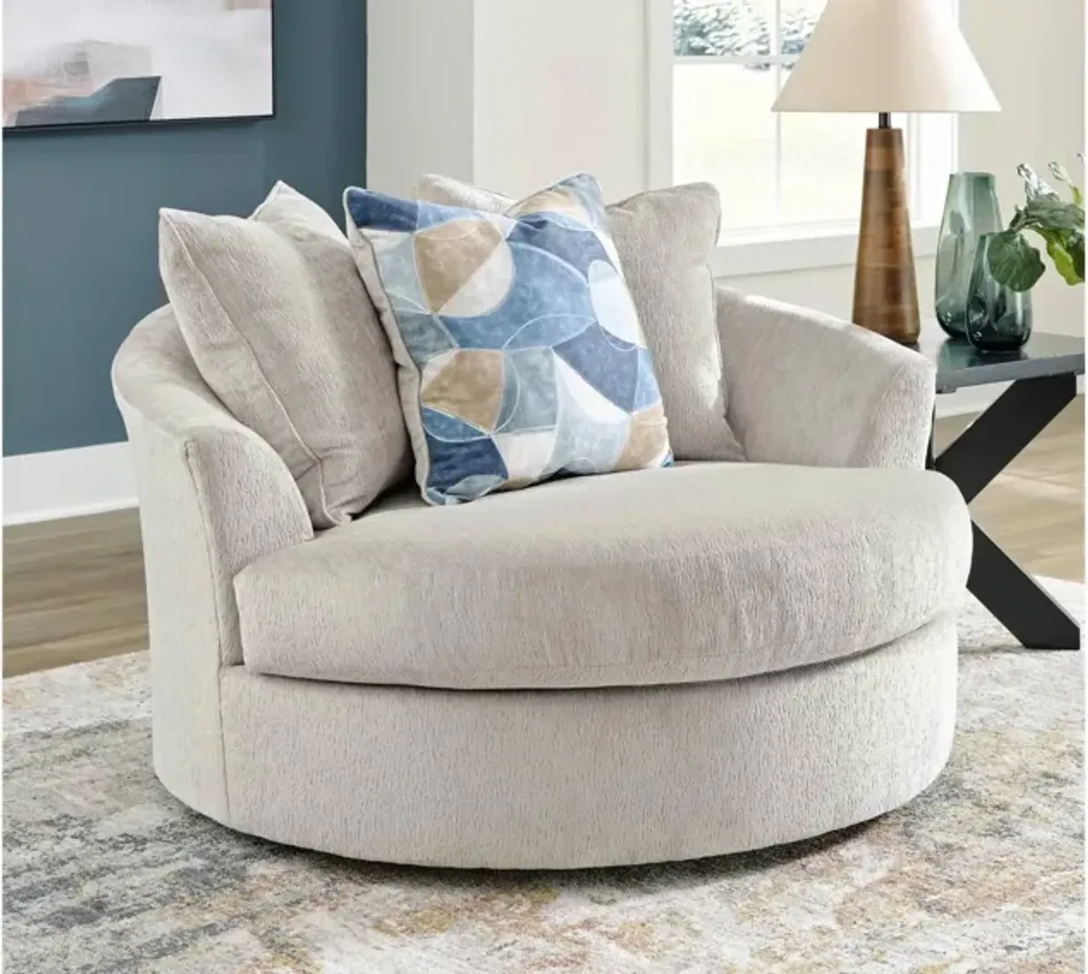 MAXON PLACE STONE OVERSIZED SWIVEL CHAIR