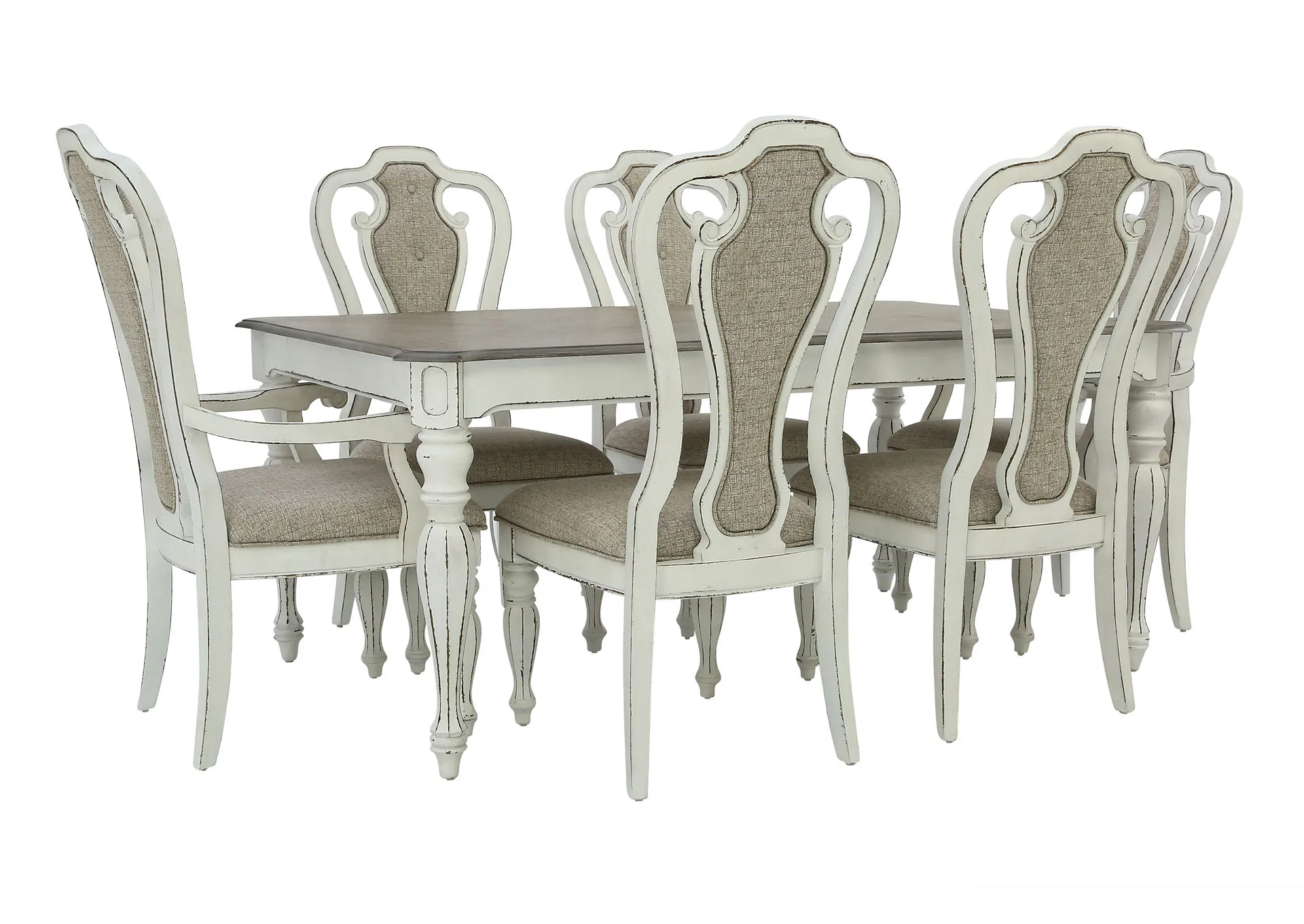 MAGNOLIA MANOR 7 PIECE DINING SET WITH LEAF