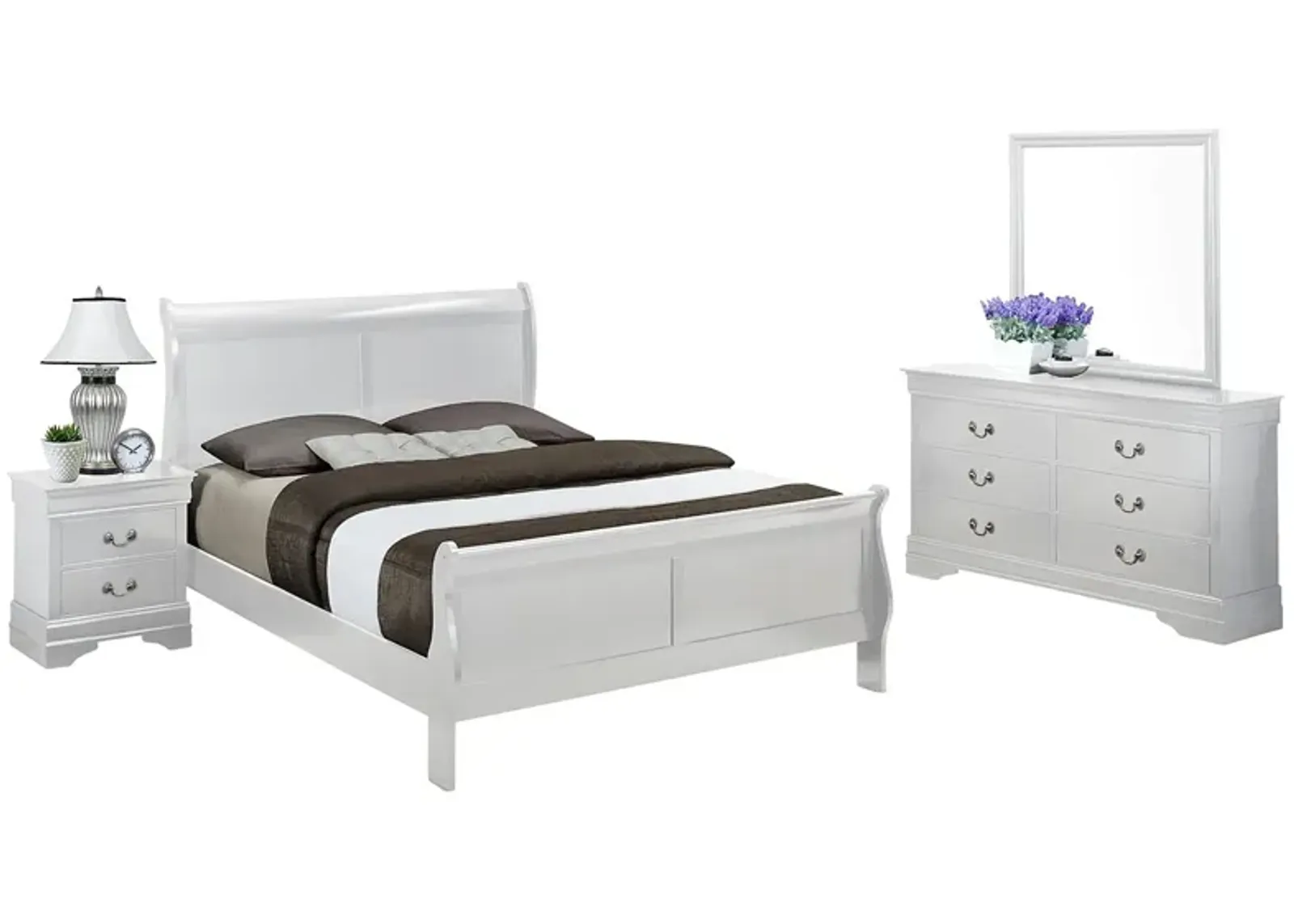 LOUIS PHILIP WHITE QUEEN BEDROOM SET