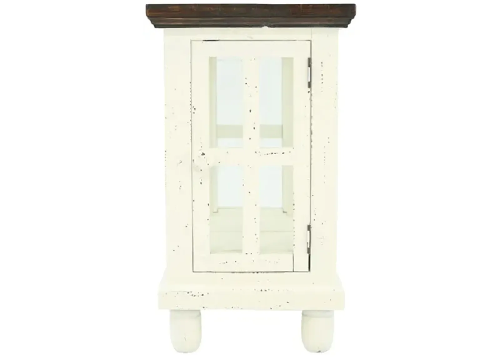 LANTERN WHITE/TOBACCO ACCENT TABLE