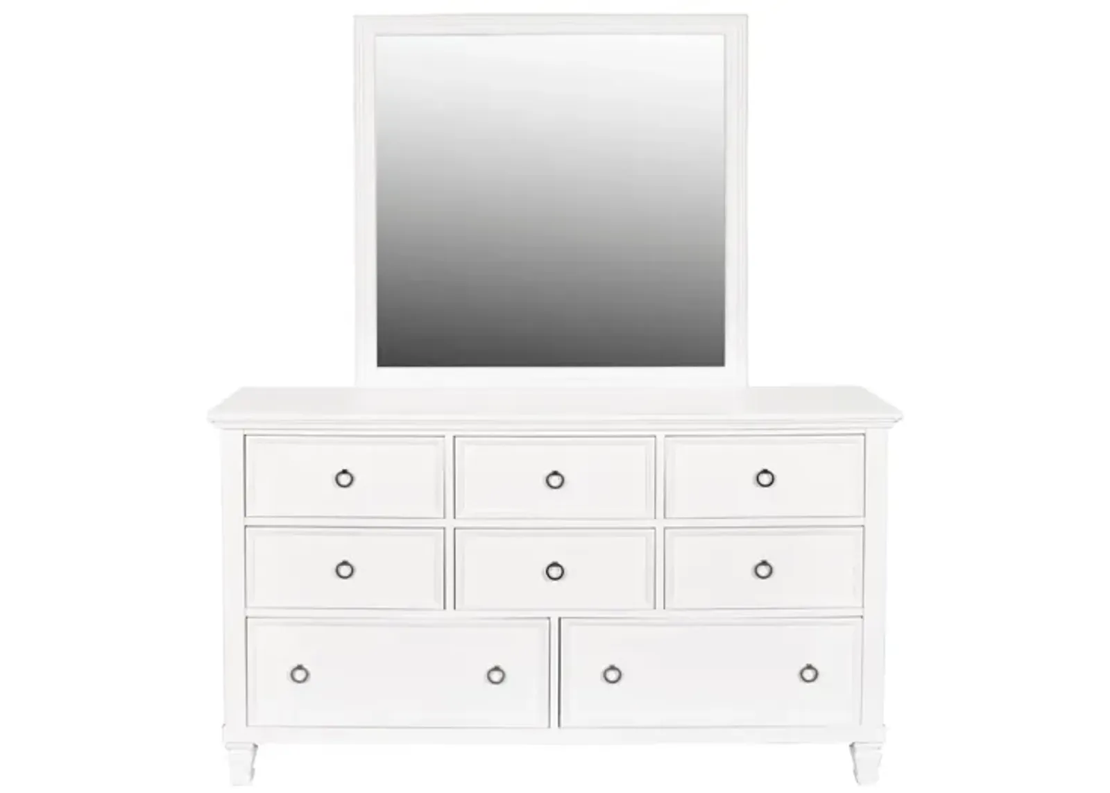 TAMARACK WHITE DRESSER AND MIRROR