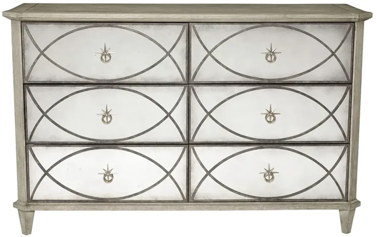 MARQUESA GRAY MIRRORED DRESSER