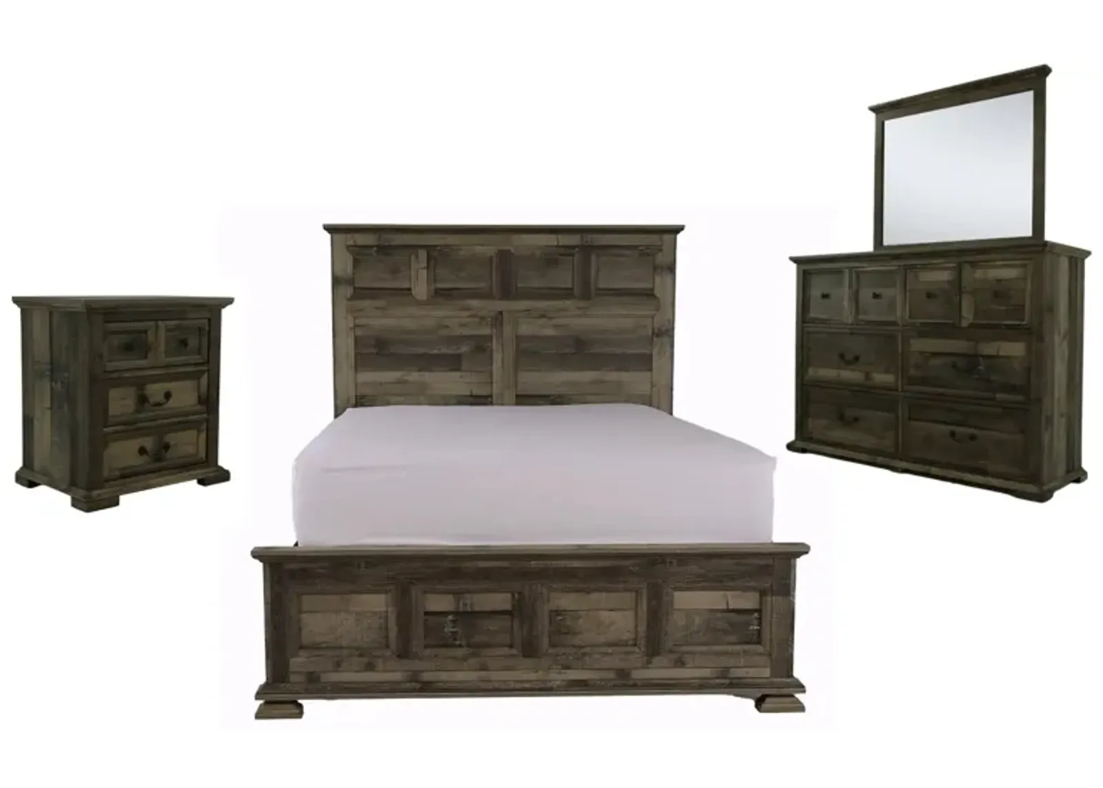 MOSSBERG RUSTIC GREY KING BEDROOM