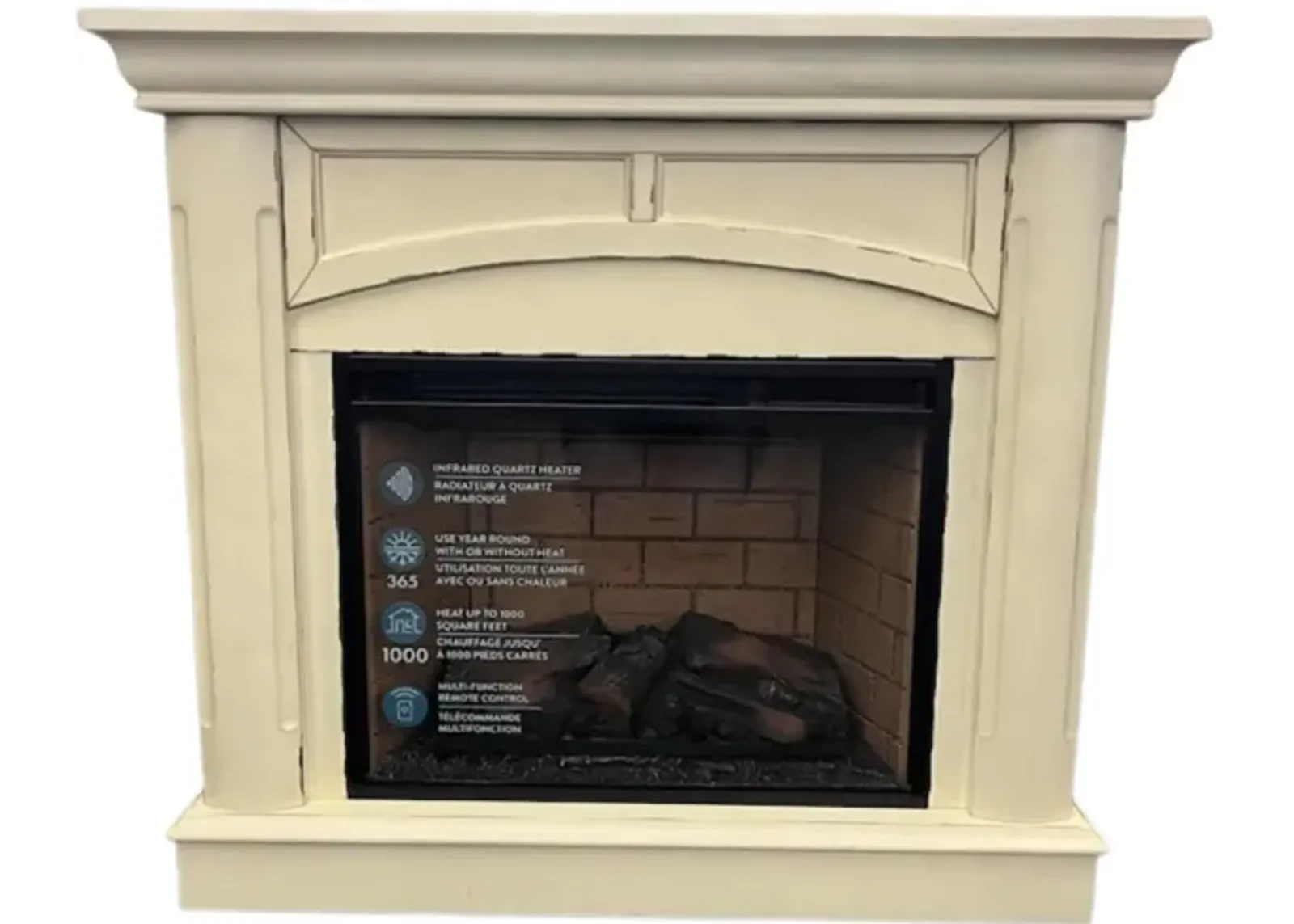 MILAN WHITE FIREPLACE WITH INSERT