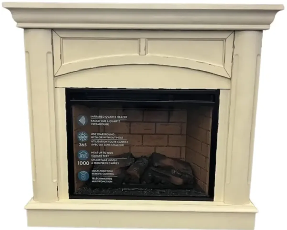 MILAN WHITE FIREPLACE WITH INSERT