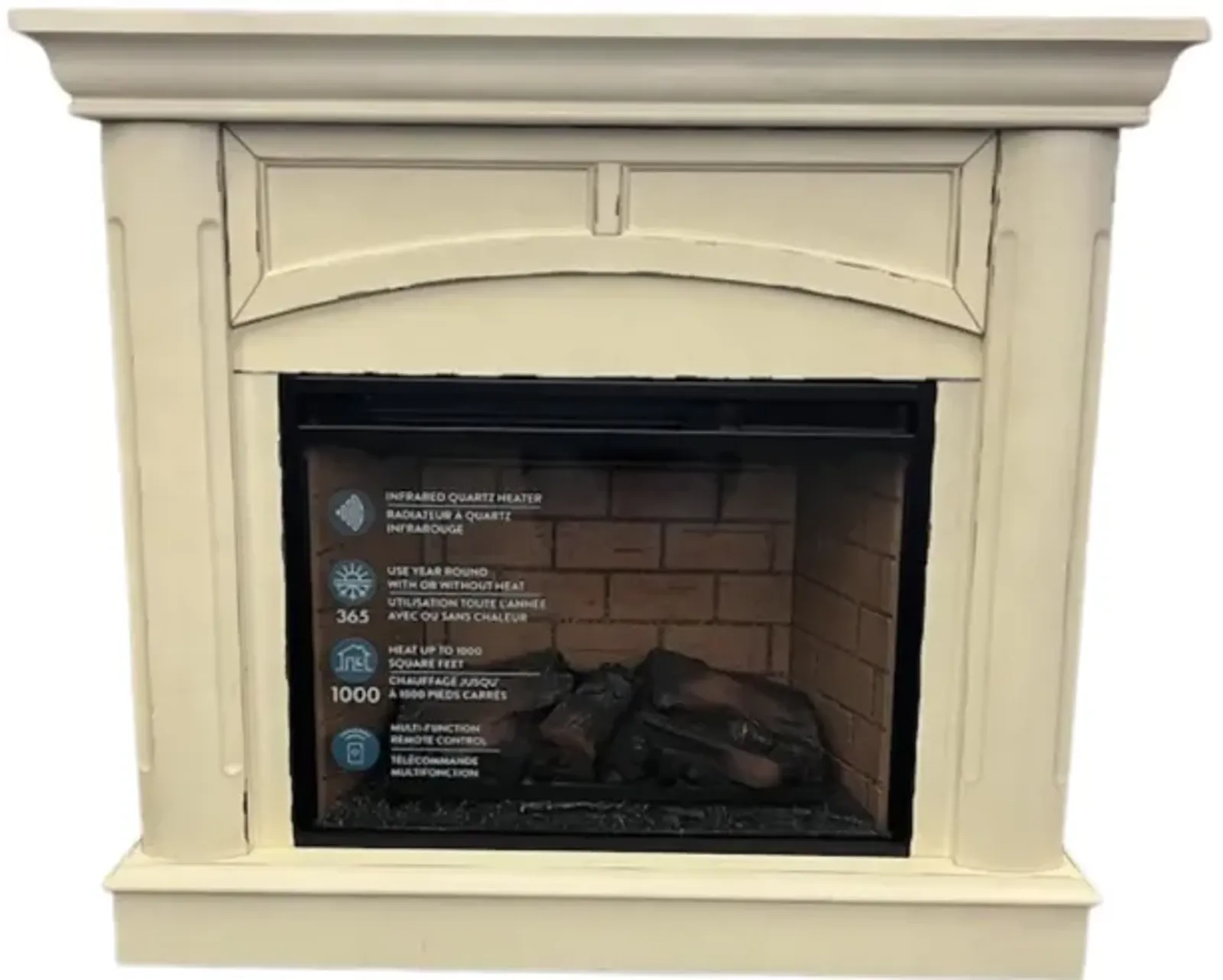 MILAN WHITE FIREPLACE WITH INSERT