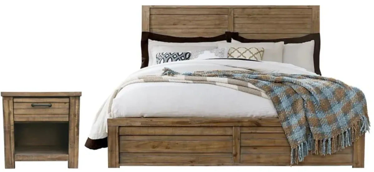 SOHO BROWN KING BED WITH NIGHTSTAND